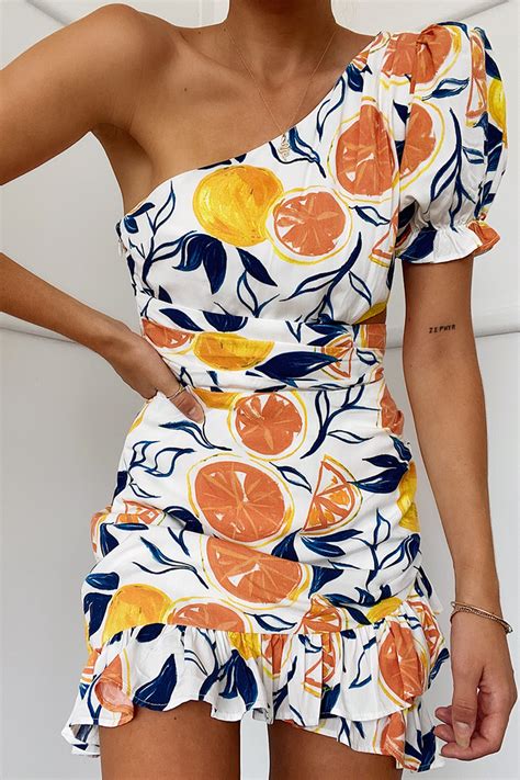 Emily mini citrus print dress – Love Storey Boutique