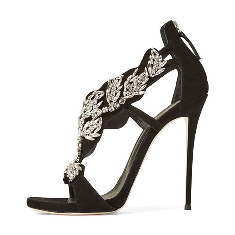 Amazon.com | XYD Party Stilettos Sandals Open Toe Strappy High Heels Pumps Floral Rhinestones ...