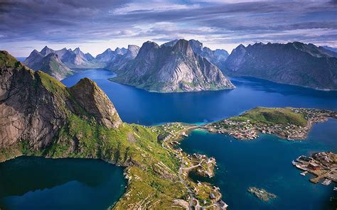 Beautiful View Of The Height Lofoten Islands Norway Landscape Wallpaper ...