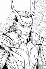 Premium AI Image  loki marvel coloring Page sketch template