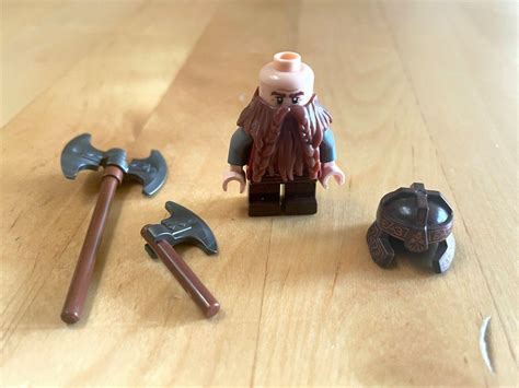 Vintage LEGO Lord Of The Rings Gimli Minifigure Moria Mines LOTR 9473 Dwarf Toy | #3905292609