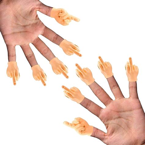 Buy Middle Finger Hands (10 Pack) – The Original Premium Rubber Little Tiny Finger Hands – Fun ...