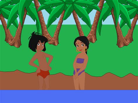 Mowgli and Shanti at the Jungle Swimming hole. by Dinalfos5 on DeviantArt