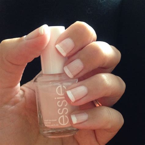 French manicure using Essie's Ballet Slippers and Blanc | Manicure, Nails, Nail art