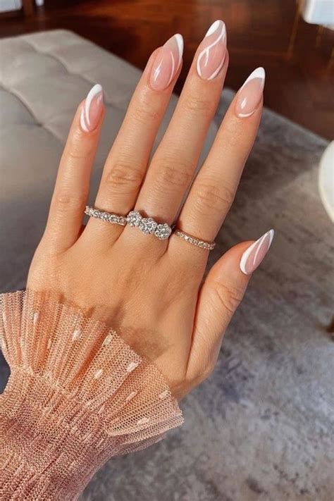 abstract nails | nail art | nail designs | negative space nails | almond shaped nails | ring ...