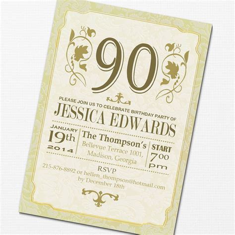 Free Printable 90th Birthday Invitations | BirthdayBuzz