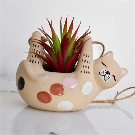 Hanging Kitty Cat Ceramic Pot Planter – Dalisay