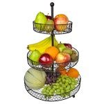3 Tier Country Rustic Chicken Wire Style Metal Fruit Baskets / Kitchen Storage Organizer Rack ...