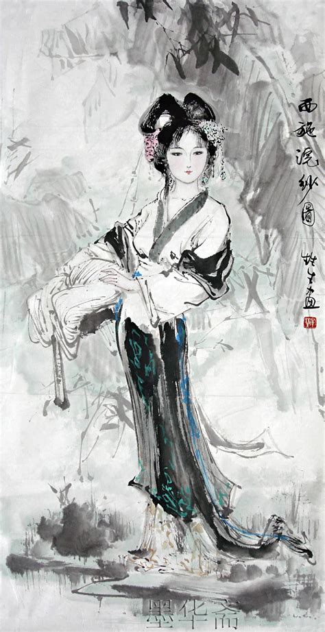 Original Chinese figure painting Oriental Asian women Chinese Painting Ink Brush Art Famous ...