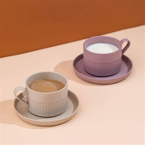 Wholesale ceramic tea cup and saucer set simple porcelain coffee cups ...