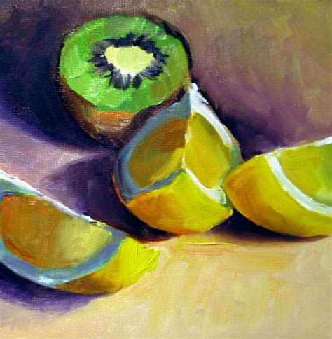 Nel's Everyday Painting: Lemon Wedges with Kiwi - SOLD