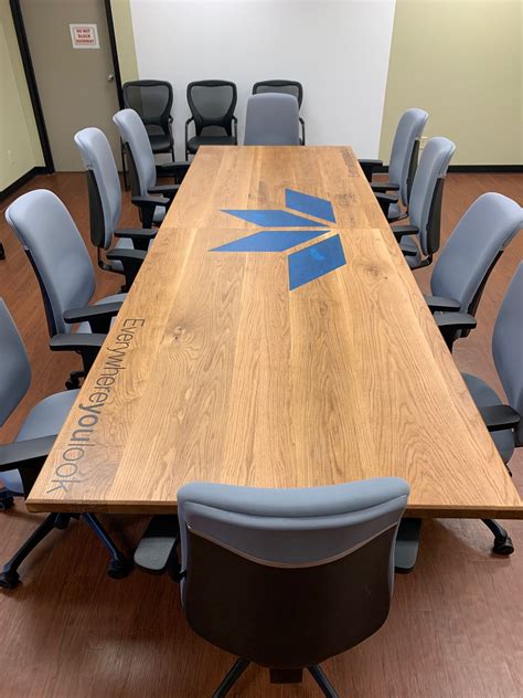 Custom Logo Conference Table - Johnson Company Woodworking : Johnson Company Woodworking