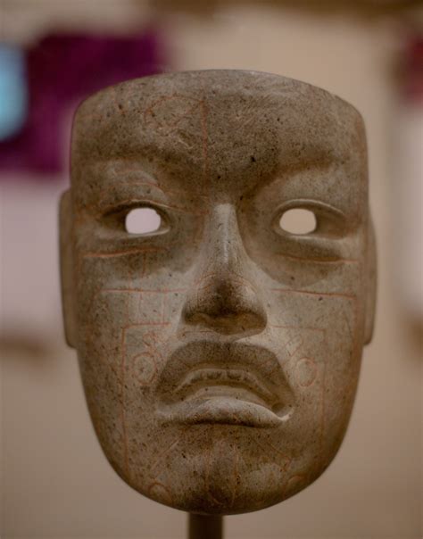 Olmec artist, Mask, c. 900-300 BC, Jadeite, cinnabar | Masks art, Art, Stone sculpture