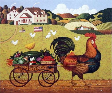 Artist Charles Wysocki Unframed Vebetable Farm Picture Rooster Express ...