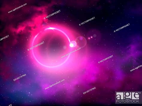 Black hole event horizon outer space view realistic vector abstract ...