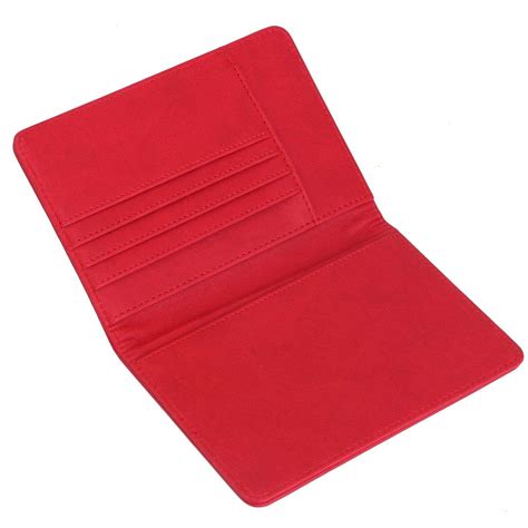 Leather Passport Holder Cover Leather Rfid Blocking Passport Wallet Case for Men Women, Red V1