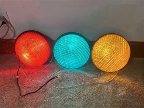 LED TRAFFIC LIGHT SET RED YELLOW GREEN MAN CAVE - 3x - 12” Diameter $161.49 - PicClick