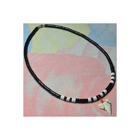 SHARK TOOTH BLACKPIN PUKA SHELL NECKLACE SURFER BEACH PUCA CHOKER MEN KIDS BOYS | Puka shell ...