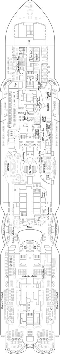 MSC Seaside Deck plan & cabin plan