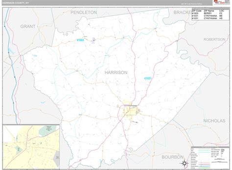 Harrison County, KY Wall Map Premium Style by MarketMAPS - MapSales