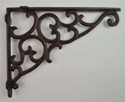 Wall Shelf Bracket - Ornate Pattern - Cast Iron - 10.875" | Decorative ...