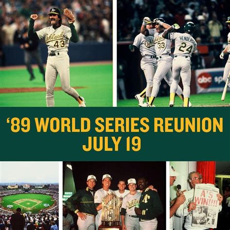 Be at O.co Coliseum for the 1989 World Series Champions Team Reunion on Saturday, July 19, 2014 ...