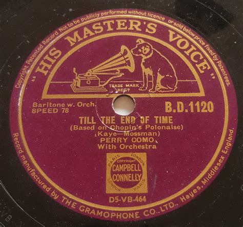 Perry Como - Till The End Of Time / That Feeling In The Moonlight (1946, Shellac) | Discogs