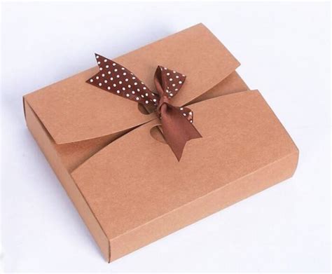 Kraft Paper Gift box with Ribbon - 6x6x2 Inches - Eco Bags India - Paper Bags, Burger Box, Pizza Box