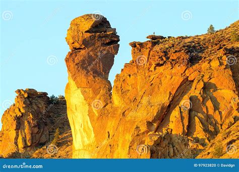 Monkey Face Pillar at Smith Rock in Central Oregon Stock Photo - Image of central, landscape ...