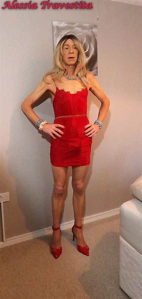 66 Alessia Travestita in Red Velvet Dress | Celebrity blonde… | Flickr
