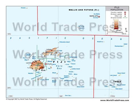 Population Density Map of Fiji | Wallis and futuna, Fiji, Map