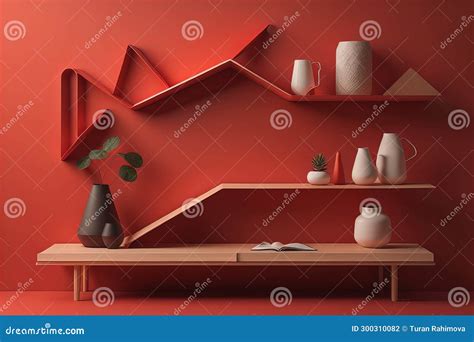 Bookshelf in Scandinavian Interior. Ai Generative Stock Photo - Image of wall, design: 300310082