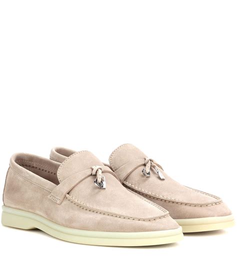 Loro Piana Summer Charms Walk Suede Loafers in Beige (Natural) - Lyst