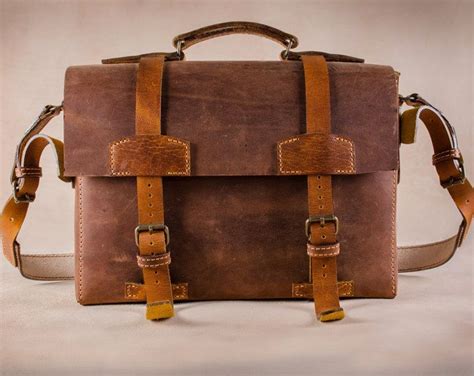 Brown Leather Messenger Bag | Handcrafted and Vintage