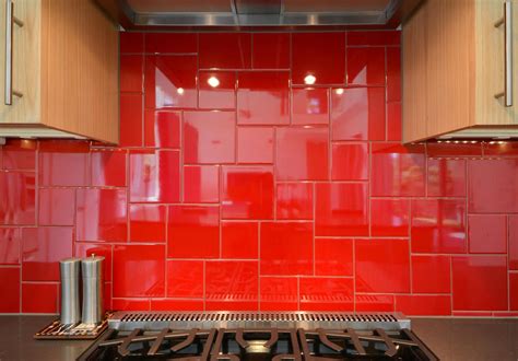Rock Terrace Custom Modern Home | Modern Kitchen | Red Backsplash | Statement Backsplash | Aus ...