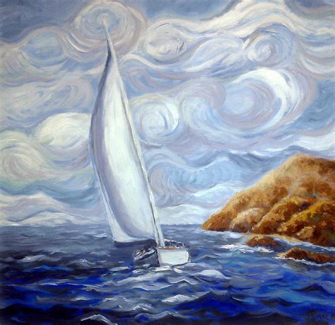 Windy Sail Painting by Joanne Morris - Fine Art America