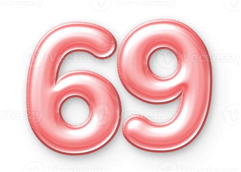 69 Number Balloon Pink 24652409 PNG