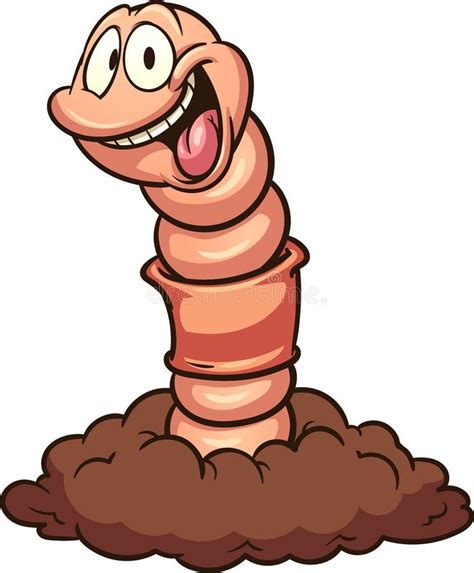 De Worm Die Van De Beeldverhaalaarde Uit De Grond Komen Vector Illustratie - Illustration of ...