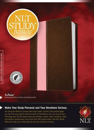 Bibles At Cost - NLT Study Bible, TuTone (Red Letter, LeatherLike, Dark Brown/Pink, Indexed ...