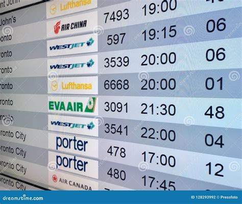 Airport timetable display editorial photography. Image of info - 128293992