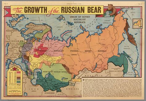 The growth of the Russian bear | Map, Historical maps, Illustrated map