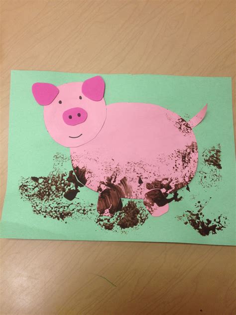 Pre-k muddy pig craft | Preschool crafts, School crafts, Farm animal crafts