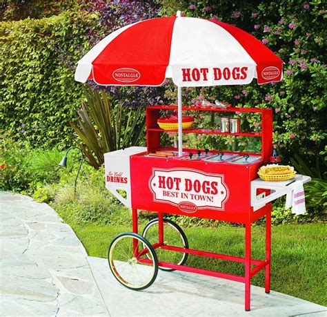 Vintage Collection Hot Dog Vending Cart with Umbrella