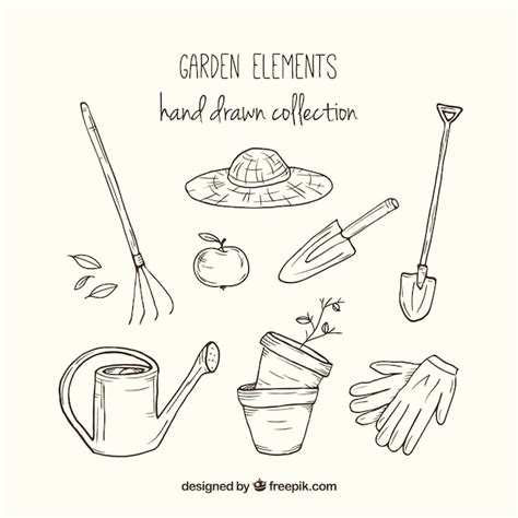 Free Vector | Sketchy gardening tools