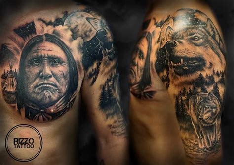 Kitchi Nika (Big Goose) 1885 Ojibwa and Wolf Tattoo | Sleeve tattoos, Tattoos, I tattoo