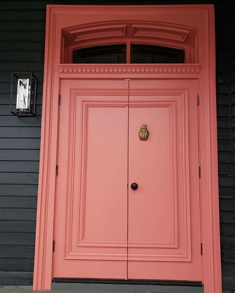 Coral Front Doors, Coral Door, Painted Front Doors, Front Door Colors ...