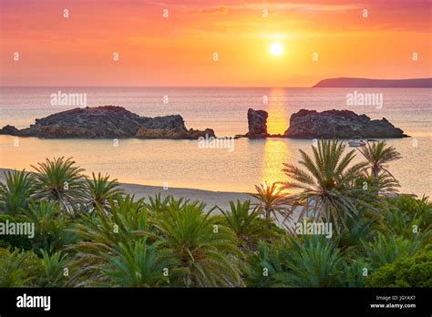 Sunrise at Crete Island - Vai Beach, Greece Stock Photo - Alamy