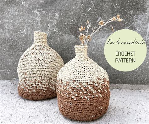 Crochet Pattern, DIY Crochet Vase Pattern, Decorative Vase Crochet ...