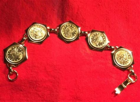 1865 USA Gold Liberty Head $2.5 Dollar Quarter Eagle Coin Bracelet + Gift Box! | eBay