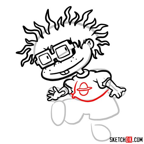 How to draw Chuckie from Rugrats - Sketchok easy drawing guides